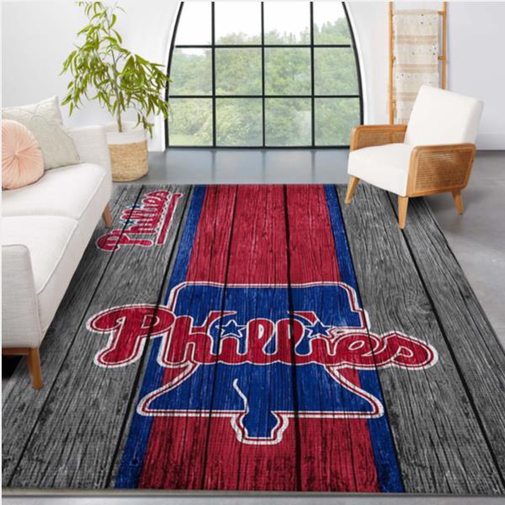 MLB Philadelphia Phillies Area Rug Logo Wooden Style Style Nice Gift Home Decor 1 cfhjrv