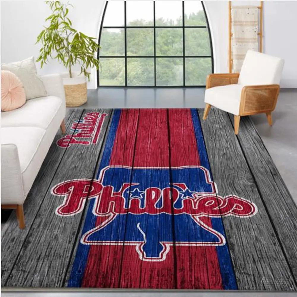 MLB Philadelphia Phillies Area Rug Logo Wooden Style Style Nice Gift Home Decor 1 cfhjrv