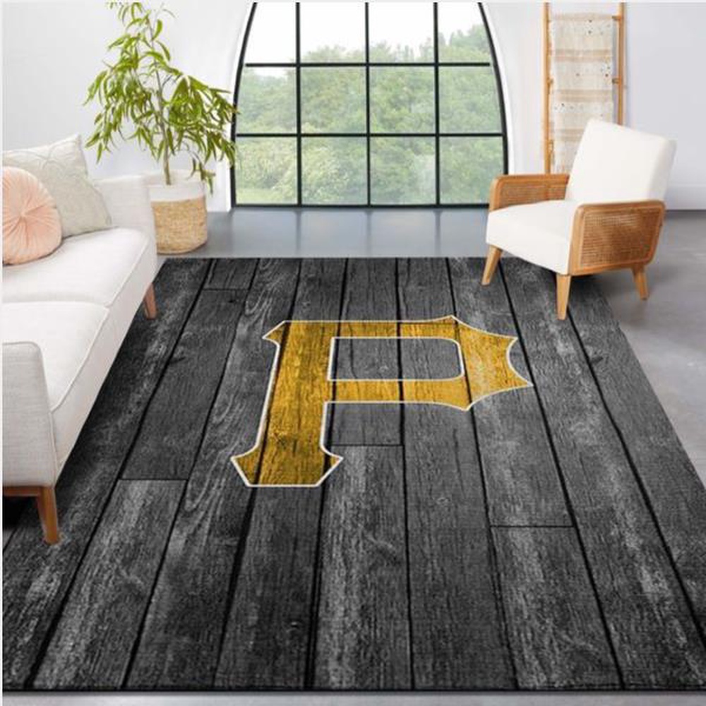 MLB Pittsburgh Pirates Area Rug Logo Grey Wooden Style Style Nice Gift Home Decor 1 s7oqek