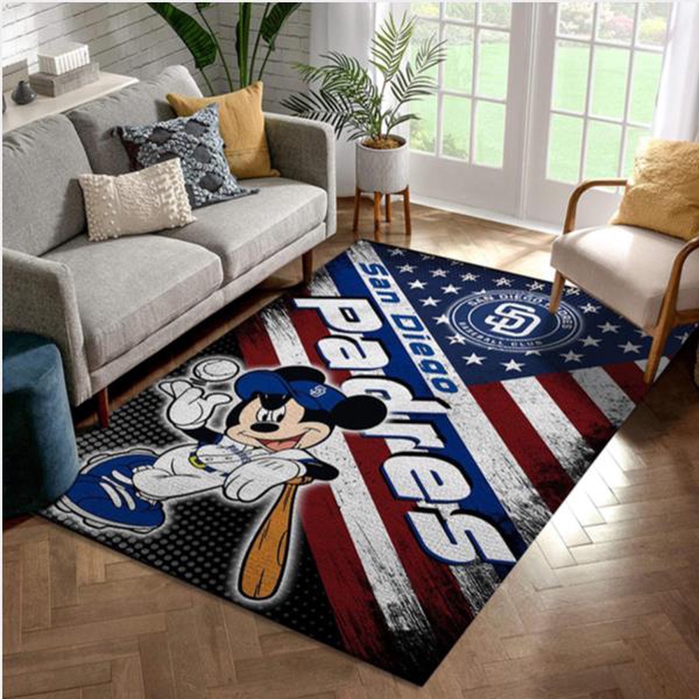 MLB San Diego Padres Area Rug Logo Style US Flag Nice Gift Home Decor 1 fdojee