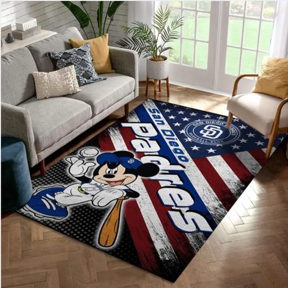 MLB San Diego Padres Area Rug Logo Style US Flag Nice Gift Home Decor 1 fdojee