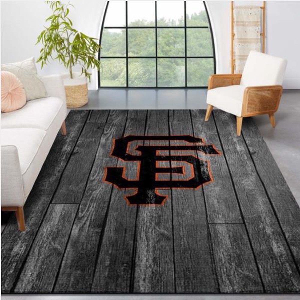 MLB San Francisco Giants Area Rug Logo Grey Wooden Style Style Nice Gift Home Decor 1 xyhk2w