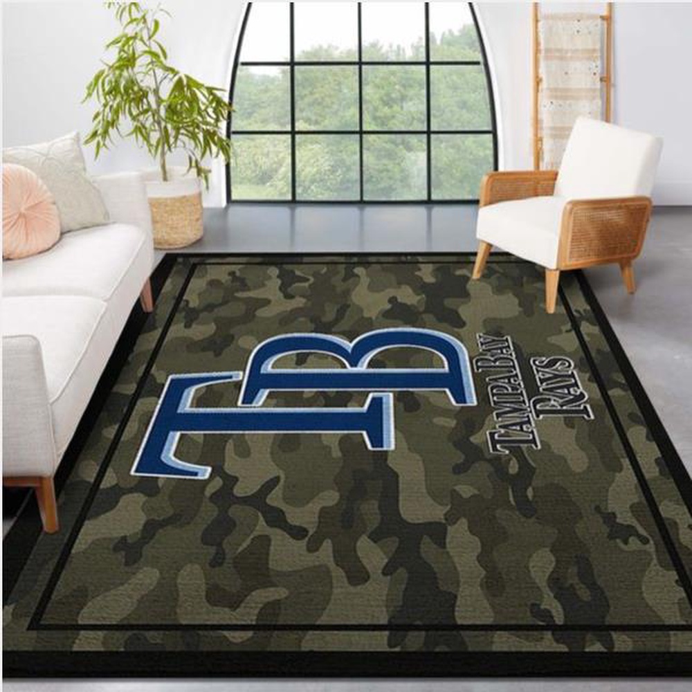 MLB Tampa Bay Rays Area Rug Logo Camo Style Nice Gift Home Decor 1 fxxwlp