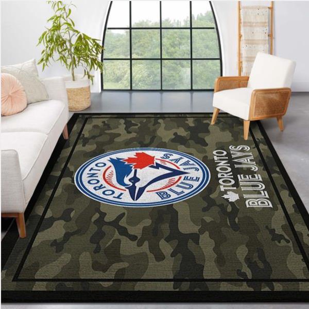 MLB Toronto Blue Jays Area Rug Logo Camo Style Nice Gift Home Decor 1 zr844e