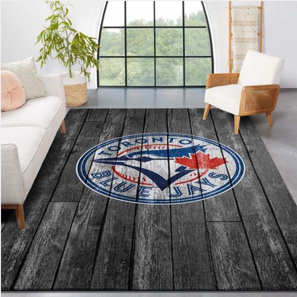 MLB Toronto Blue Jays Area Rug Logo Grey Wooden Style Style Nice Gift Home Decor 1 xrdht3