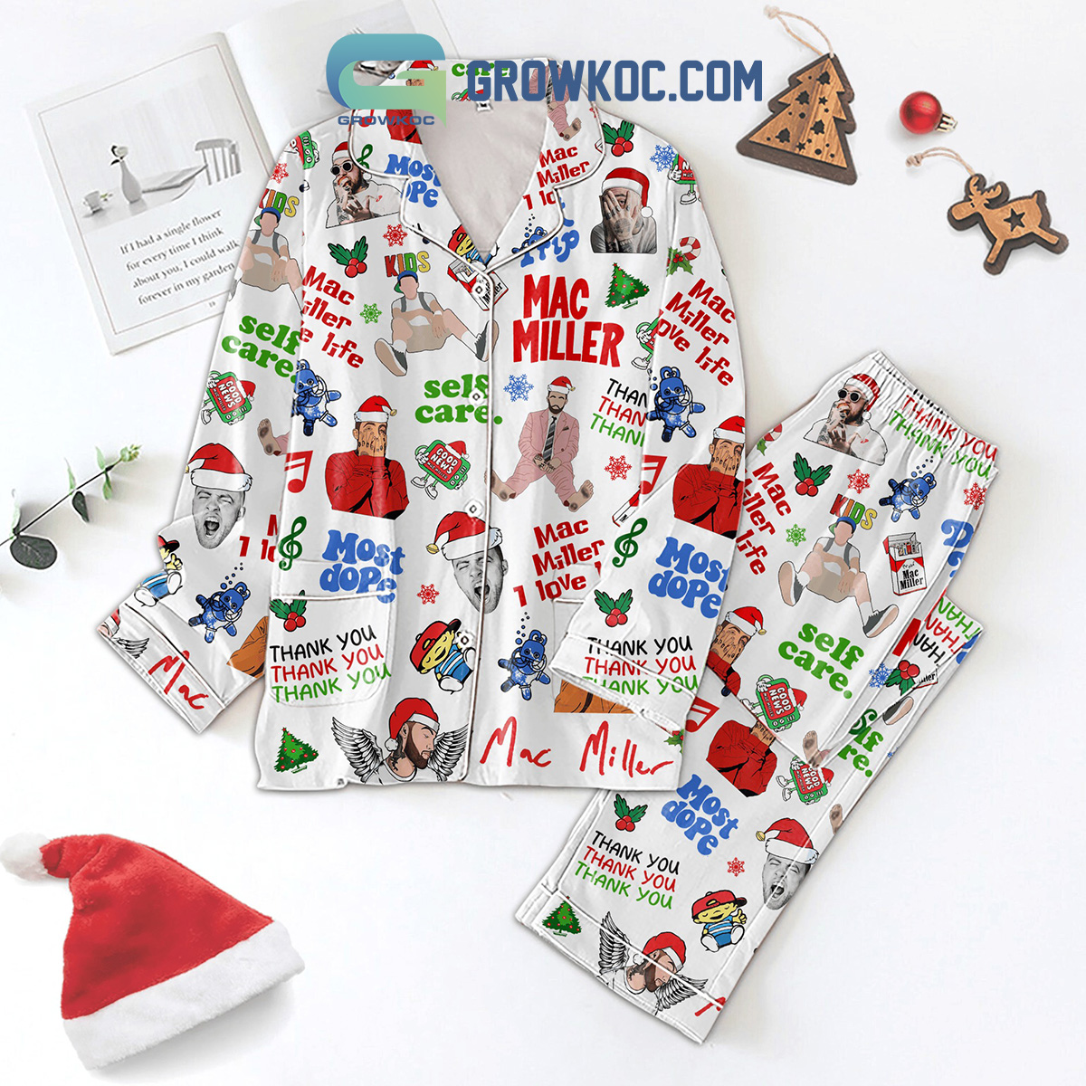 Mac Miller Most Dope Thank You Christmas Polyester Pajamas Set2B1 0RdK4