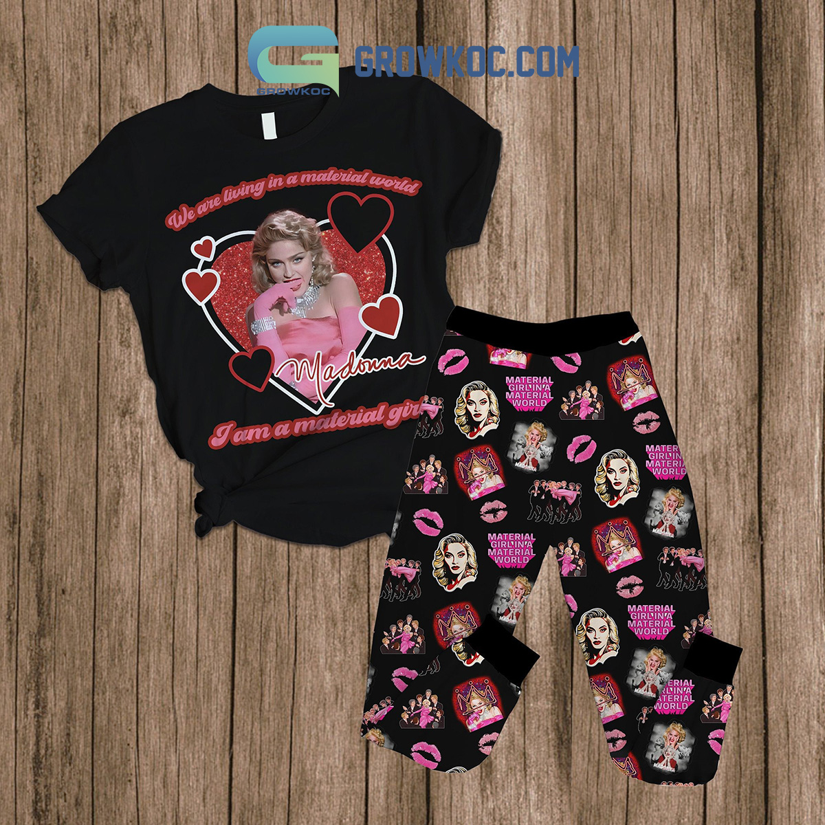 Madonna Material Girl Fleece Pajamas Set2B1 zRqfB