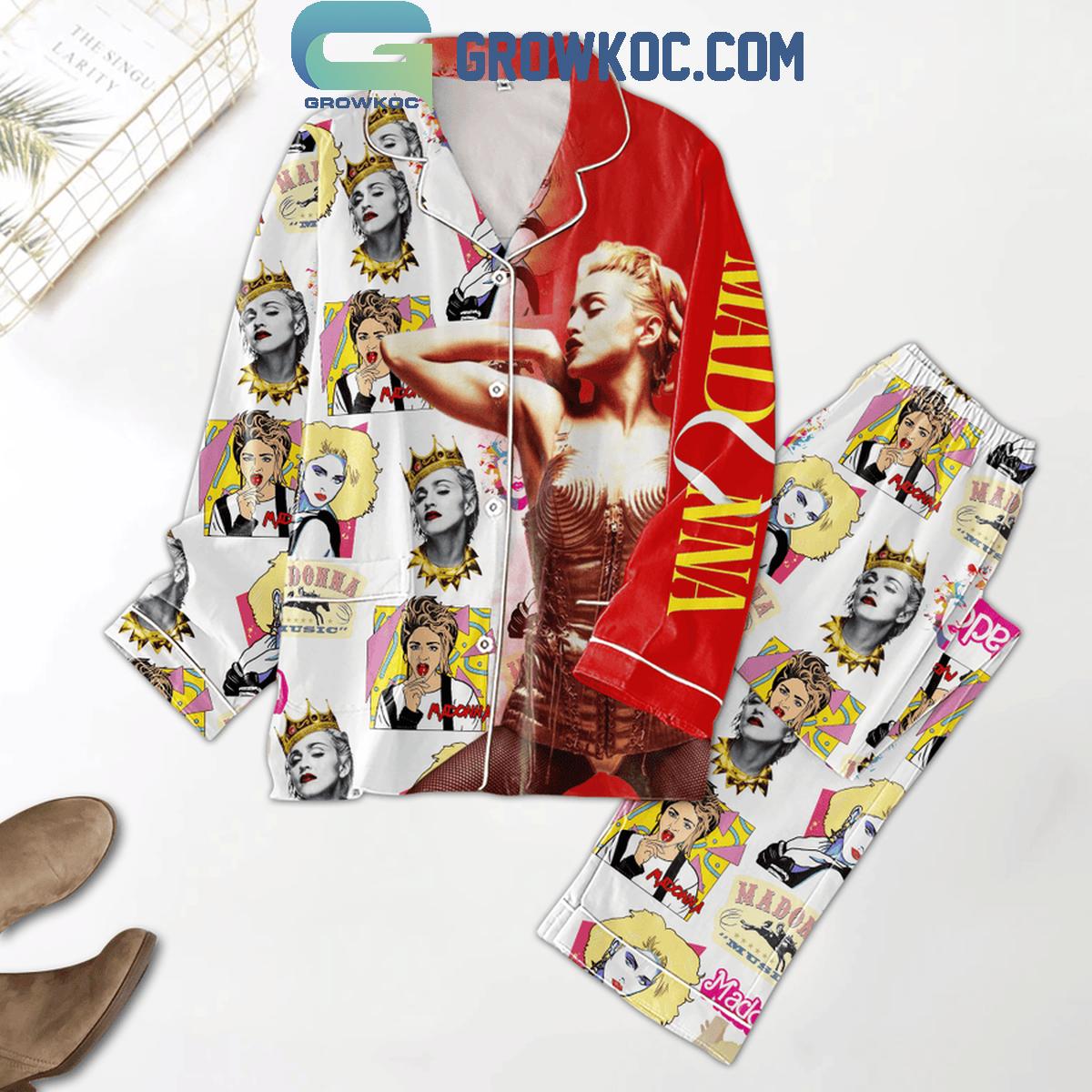 Madonna Music Pop Queen Polyester Pajamas Set 1 dBA4I