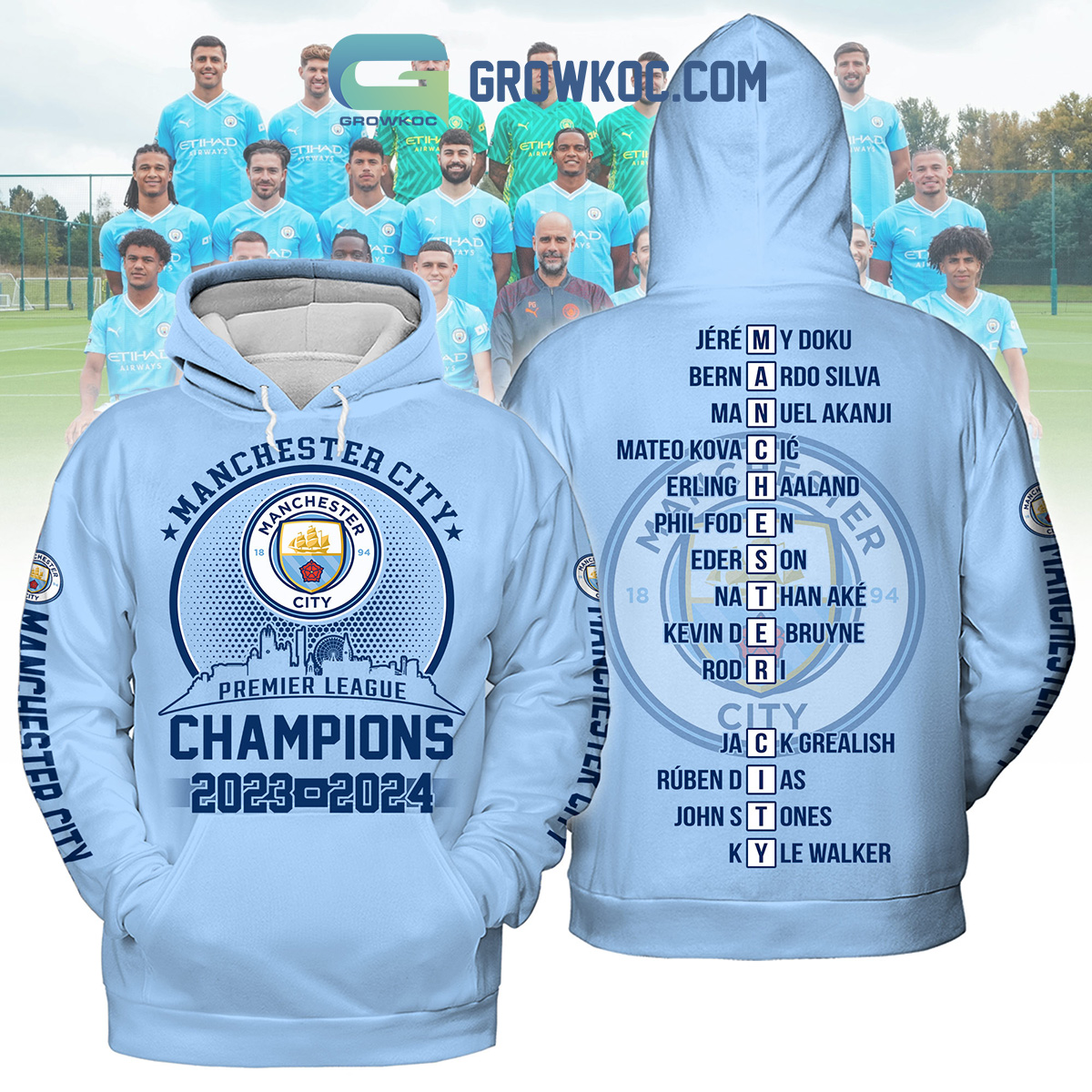 Manchester City Premier League Champions 2023 2024 Hoodie T Shirt2B1 DzPXj