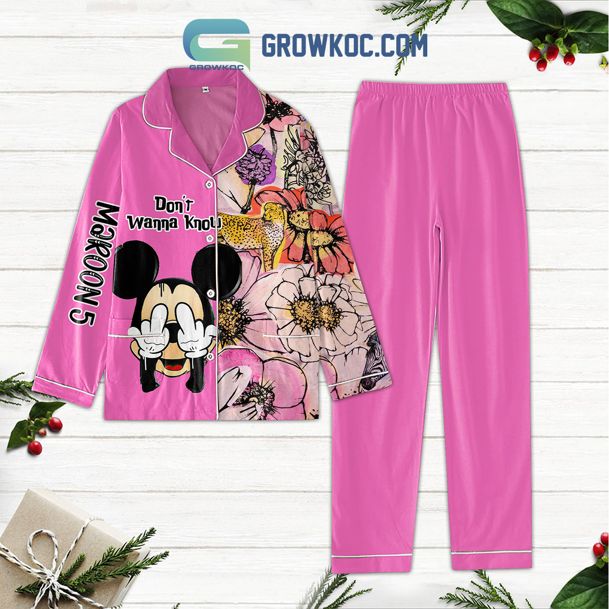 Maroon 5 Mickey Dont Wanna Know Polyester Pajamas Set2B1 T4nav