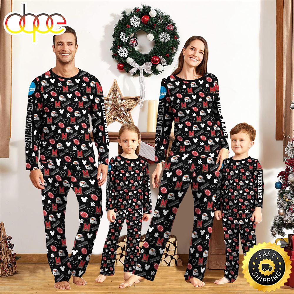Maryland Terrapins NCAA And Mickey Mouse Pajamas Custom Your Name xy4cpw
