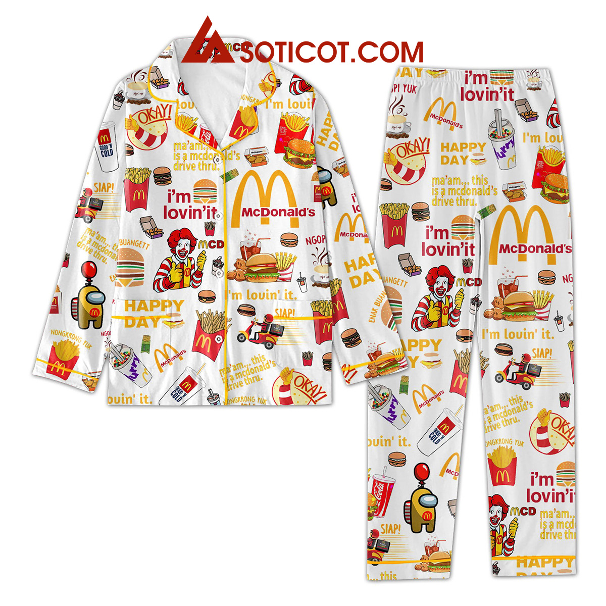 McDonalds Im Lovin It Pajamas Set2B1 0XCnc