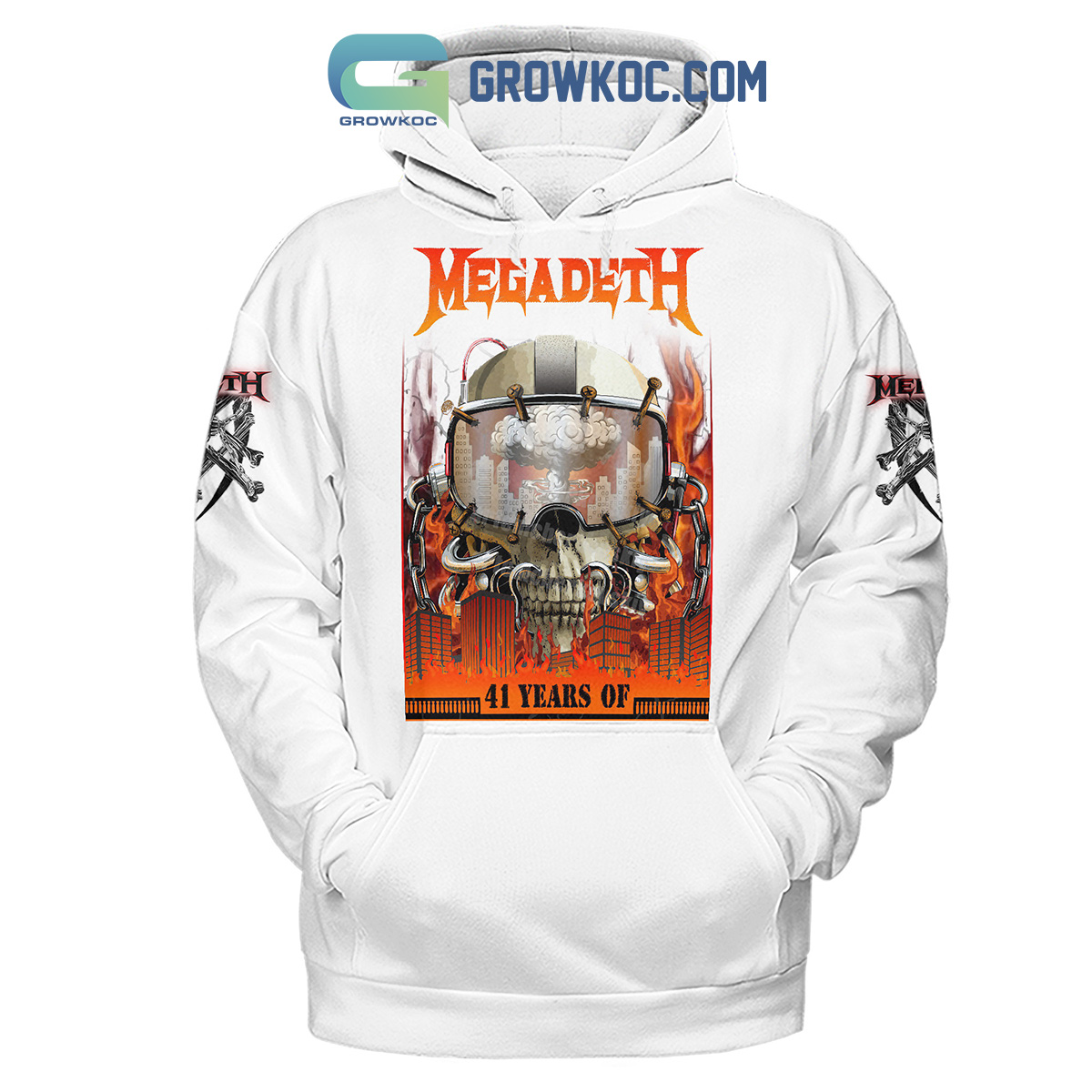 Megadeth 41 Years Of The Memories Hoodie Shirts White Version2B1 rSkBL