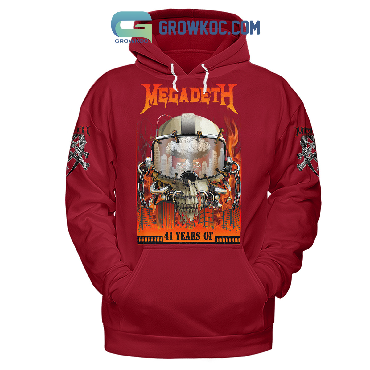 Megadeth 41 Years Of The Memories Red Design Hoodie Shirts2B1 z0VsW