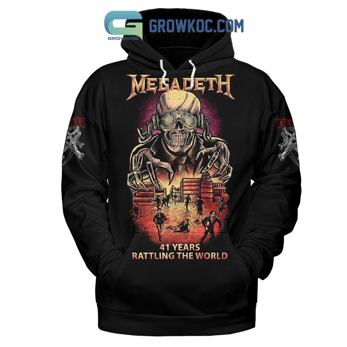 Megadeth 41 Years Rattling The World Black Version Hoodie Shirts2B1 14DFL