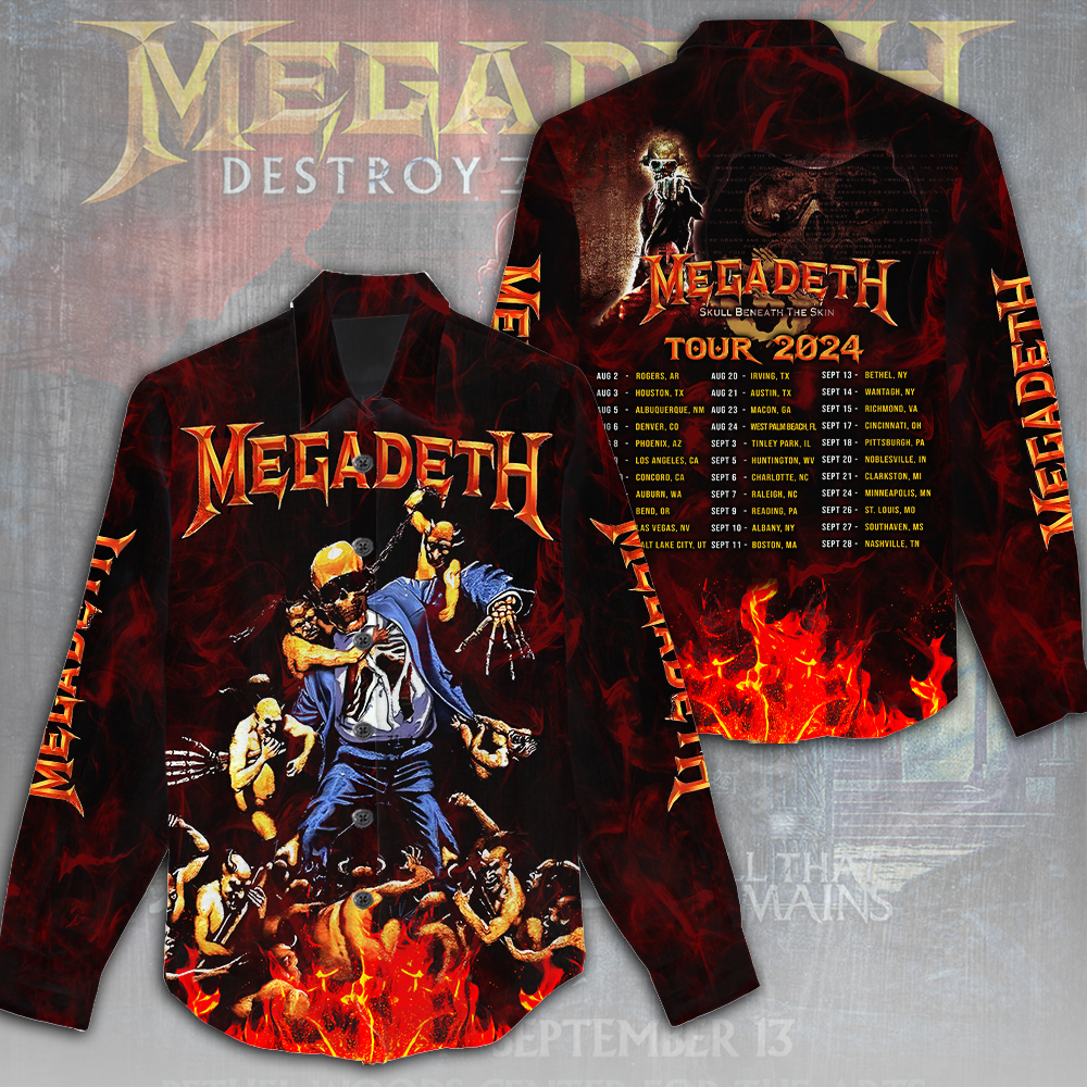 Megadeth Band Linen Shirt HUANNM5106 Linh