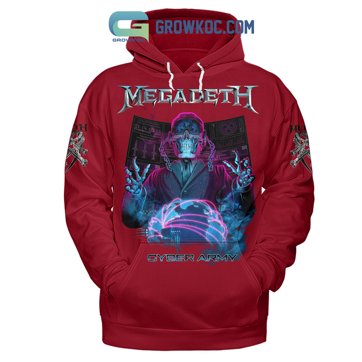 Megadeth Cyber Army Red Design Hoodie Shirts2B1 Litw1