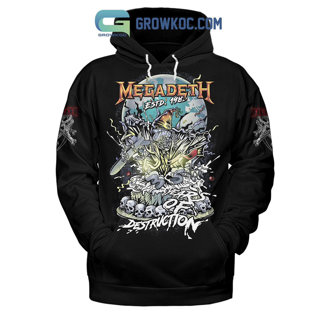 Megadeth Estd 1983 Years Of Destruction Black Version Hoodie Shirts2B1 0SRlP