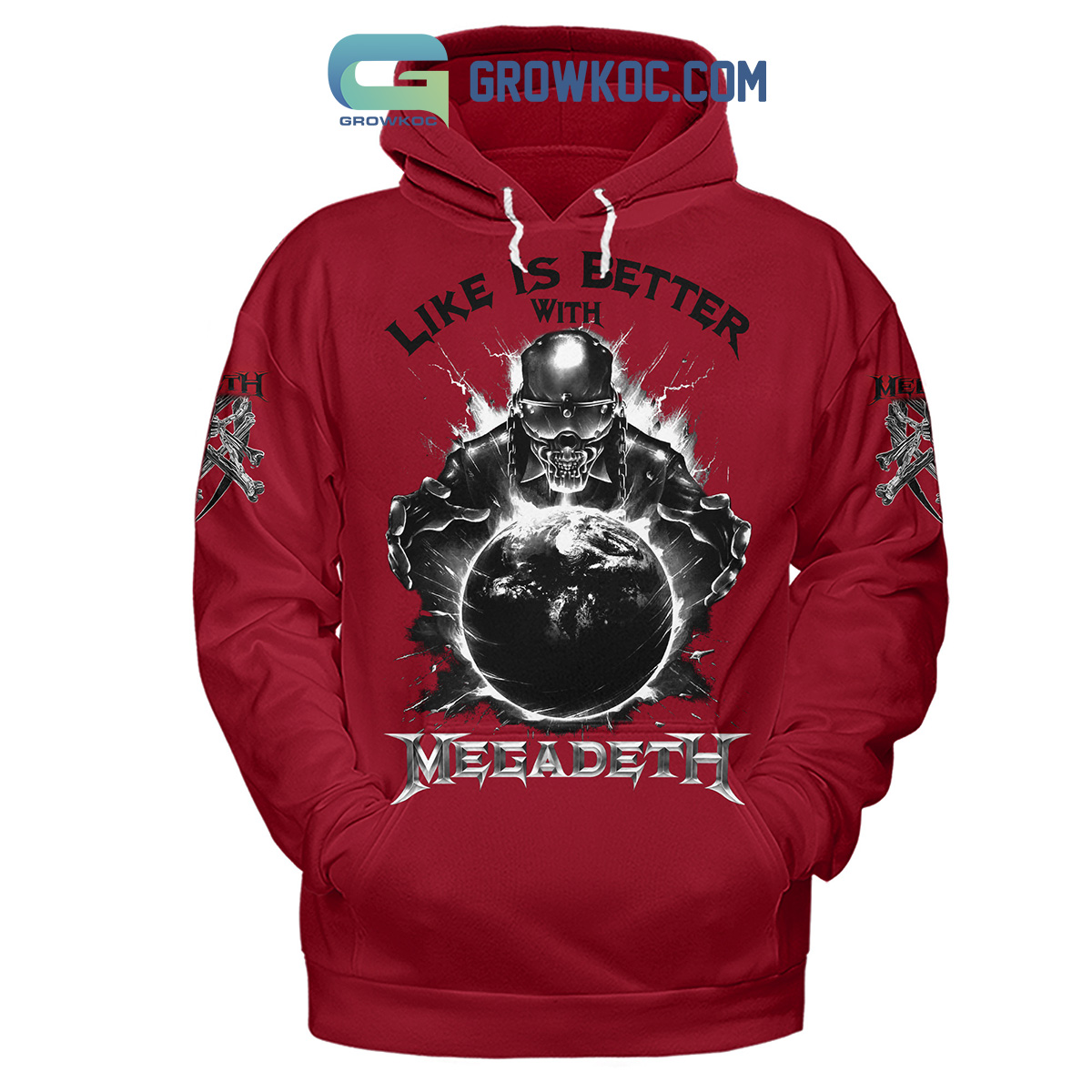 Megadeth Life Is Better With Megadeth Red Design Hoodie Shirts2B1 3dNG8