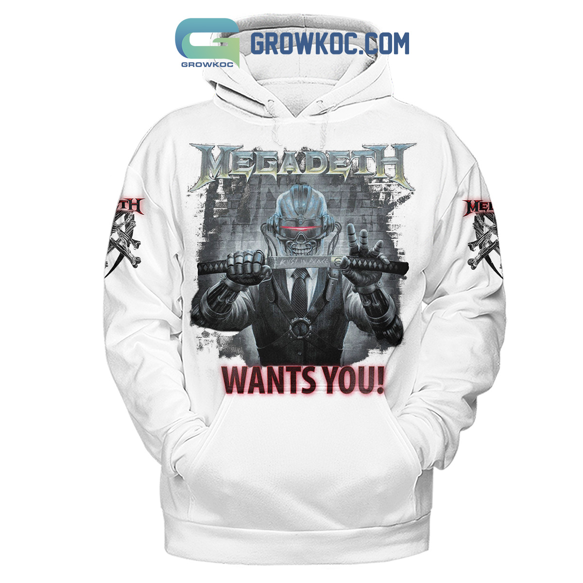 Megadeth Wants You Hoodie Shirts White Version2B1 74oVJ