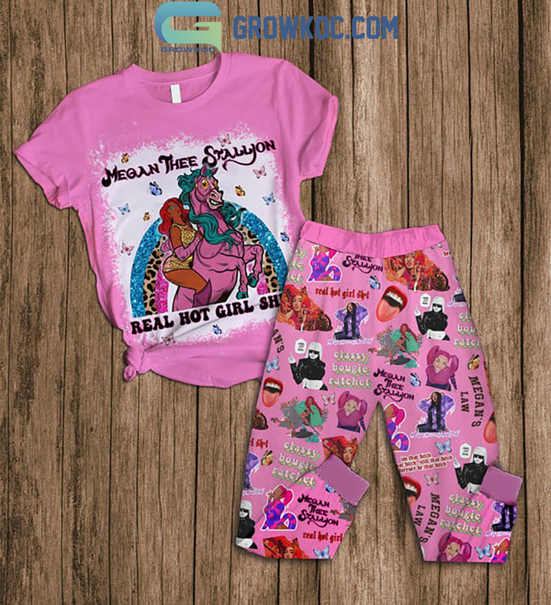 Megan Thee Stallion Real Hot Girl Shit Fleece Pajamas Set2B1 ba04I