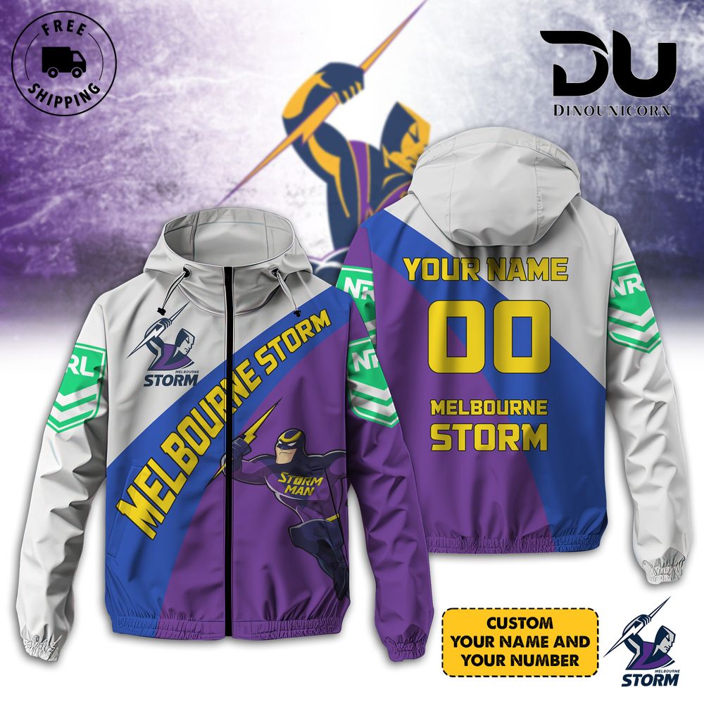 Melbourne Storm Football Club Windbreaker Outdoor Jacket 1