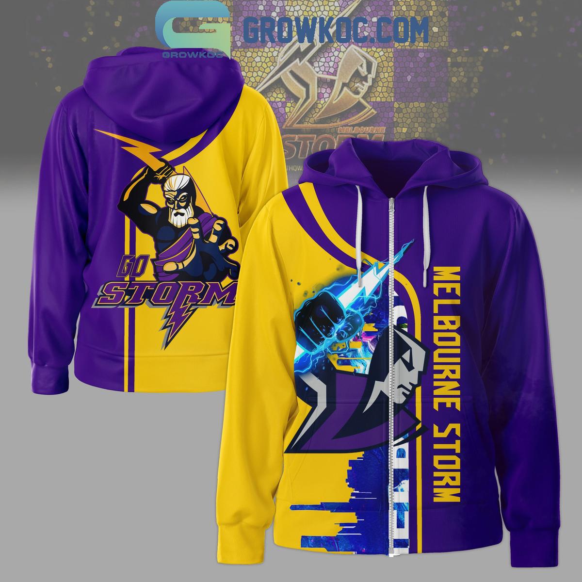 Melbourne Storm Go Storm Thunderbolt Lightning Hoodie Shirts 1 hNZfq