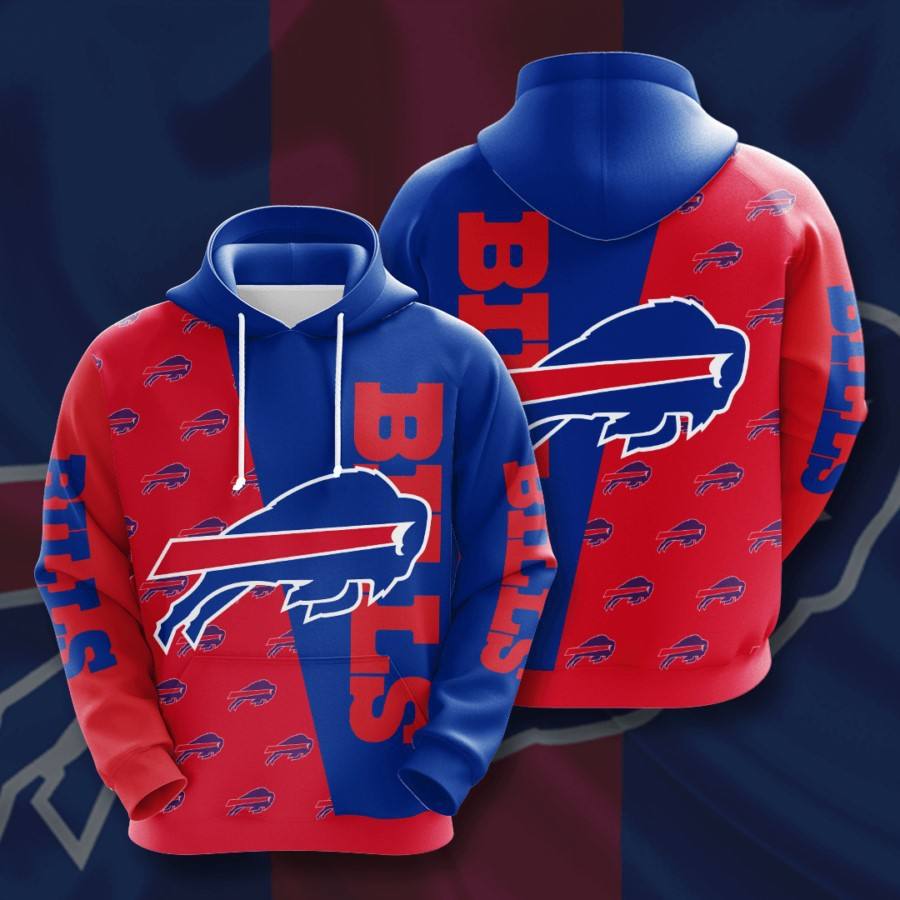 Men Buffalo Bills 3D Big Logo Hoodie Perfect Gifts For Fans 0