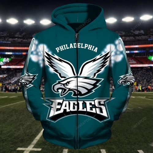 Men Women Philadelphia Eagles 3D Zipper Hoodie Philadelphia Eagles Zipper Hoodie NFL Philadelphia Eagles Apparel V5 1