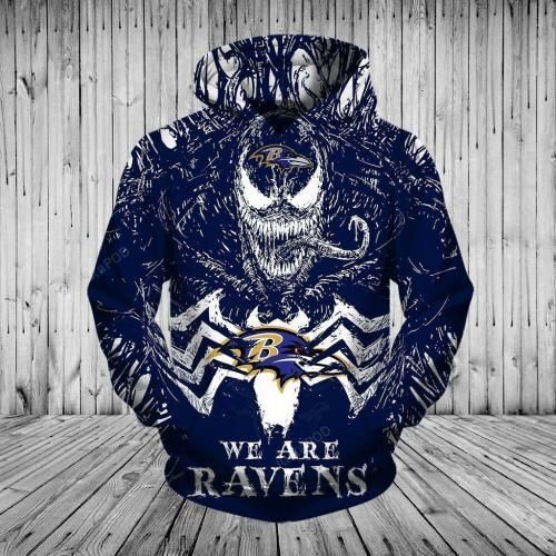 Men Women We Are Ravens Venom 3D Hoodie Baltimore Ravens Hoodie Nfl Baltimore Ravens Apparel 0