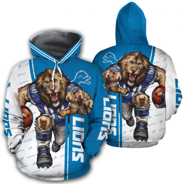 Mens Detroit Lions Hoodie 3D Ultra Cool Gifts for Fans 0