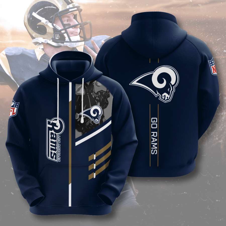 Mens Los Angeles Rams All Over Print Zipup Hoodie with Custom Design 0