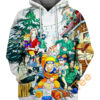 Merry Christmas Naruto Graphic Zip Up Hoodie Men 0