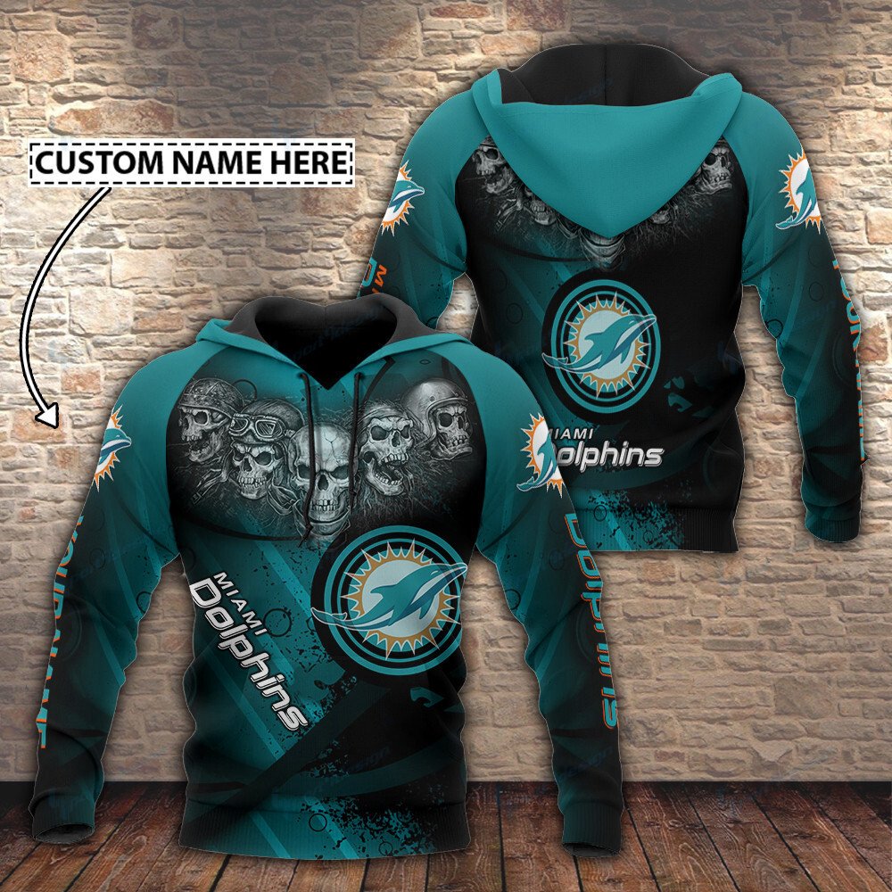 Miami Dolphins All Over Print Hoodie Unique Gift For Nfl Fans 0