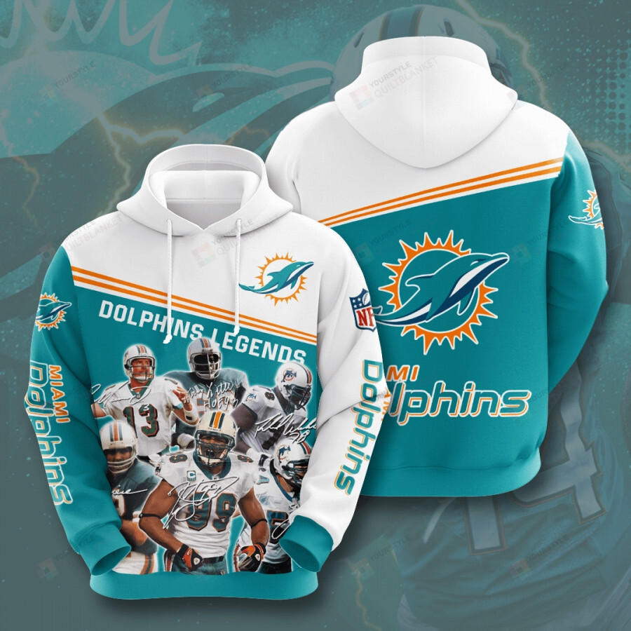 Miami Dolphins All Over Print Hoodie ZipUp Hoodie Gifts For Fans 0