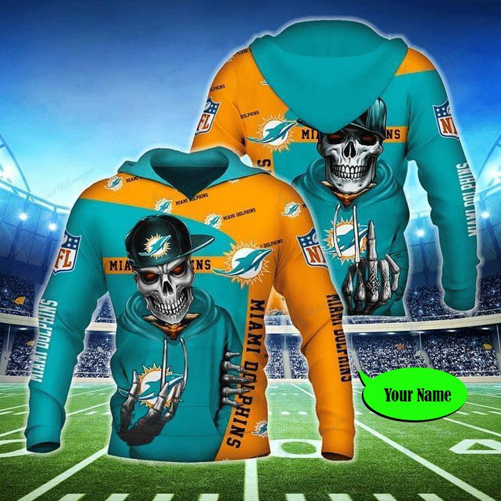 Miami Dolphins All Over Printed ZipUp Hoodie Perfect For Diehard Fans 0