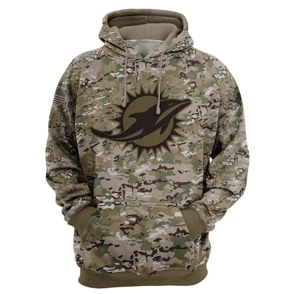 Miami Dolphins Army Graphic Zip Hoodie Pullover A Great Gift For Fans 0