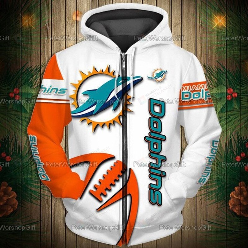 Miami Dolphins Camo All Over Print Hoodie ZipUp Hoodie 0