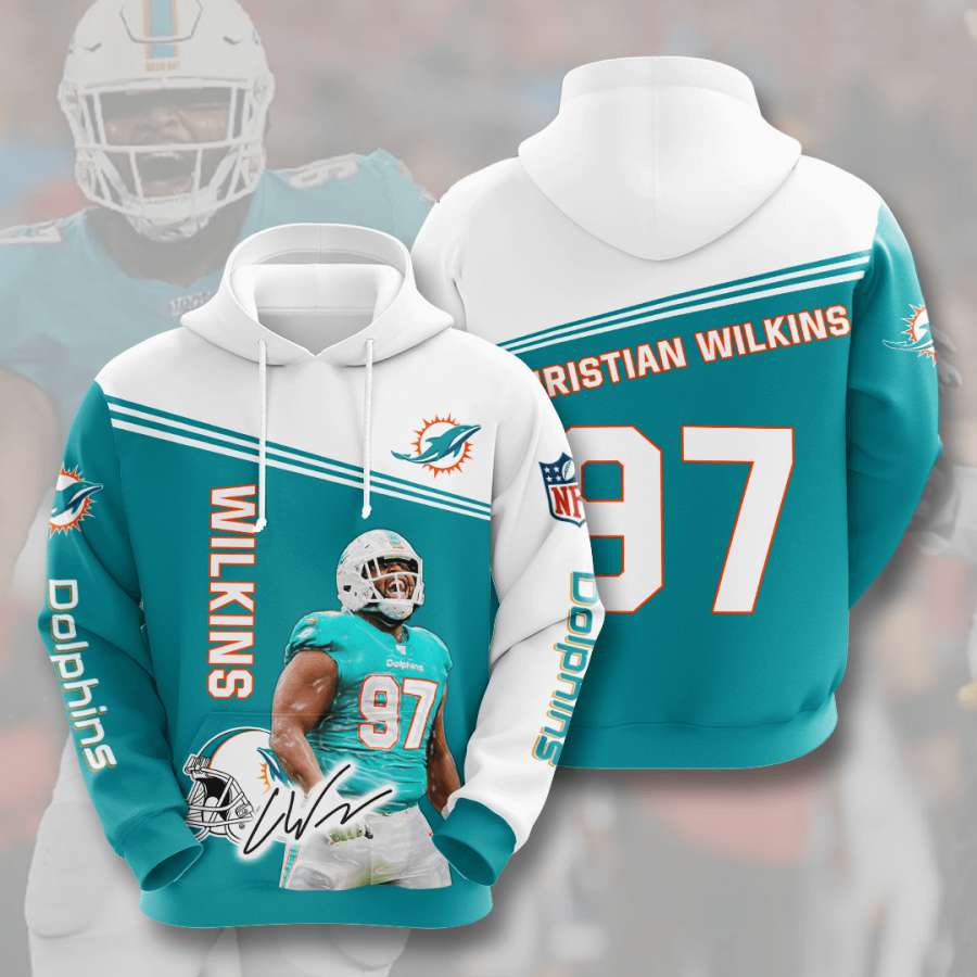 Miami Dolphins Customizable Hoodie with Unique 3D Graphic Design 0