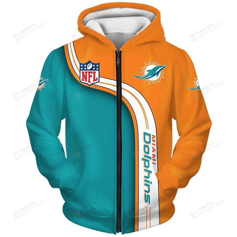 Miami Dolphins Fan All Over Print 3D ZipUp Hoodie Gifts For Fans 0