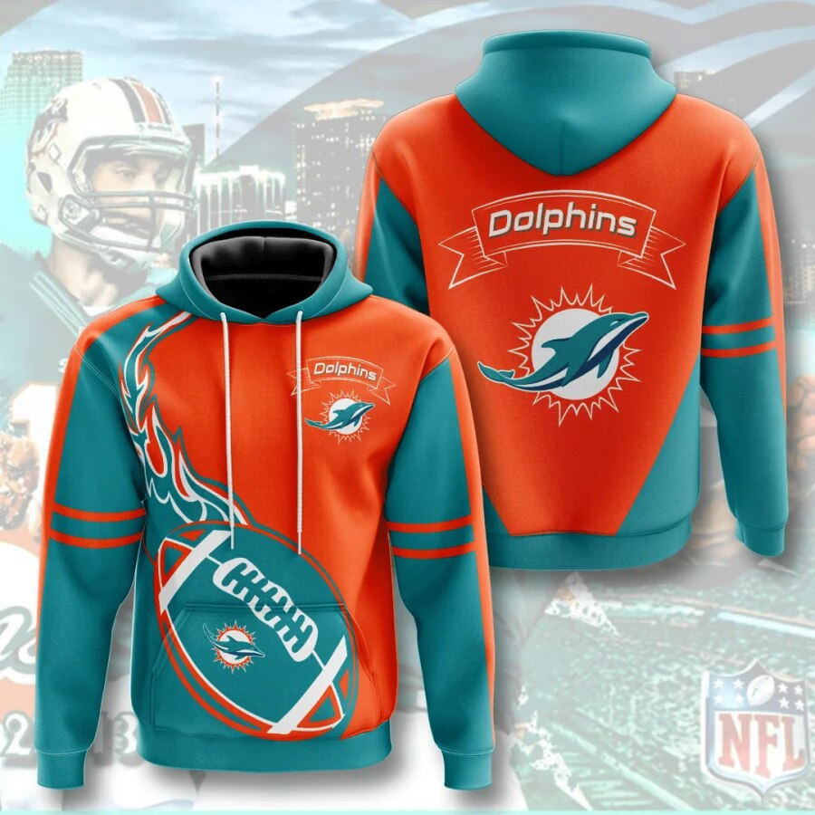 Miami Dolphins Flame Balls Graphic Hoodie Add Some Heat To Your Fan Gear 0