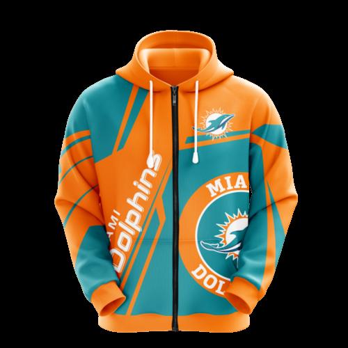 Miami Dolphins Gift For Fans 3D Printed ZipUp Hoodie 0