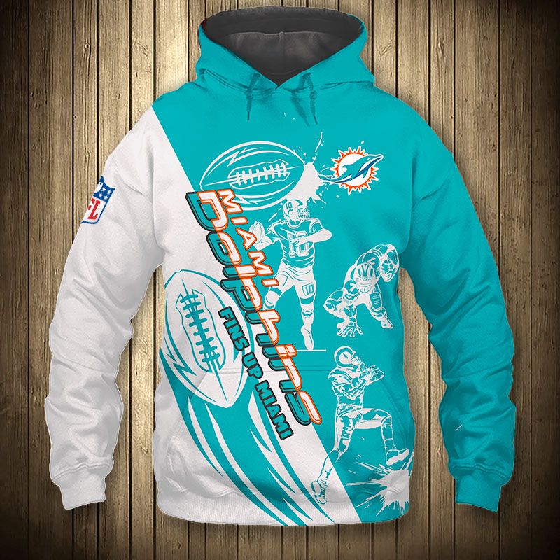 Miami Dolphins Hoodie 3D Cartoon Player Cute Zip Hoodie 0