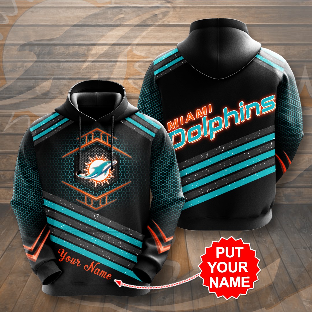 Miami Dolphins Hoodie 3D Custome Name 0