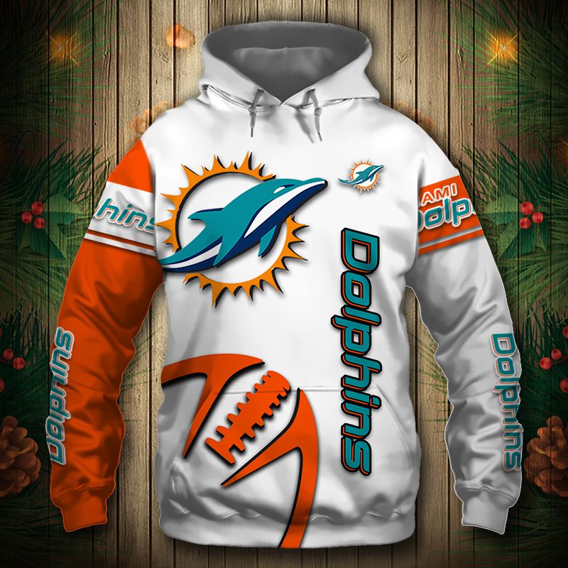 Miami Dolphins Hoodie 3D Graphic Balls Zip Hoodie Pullover 0