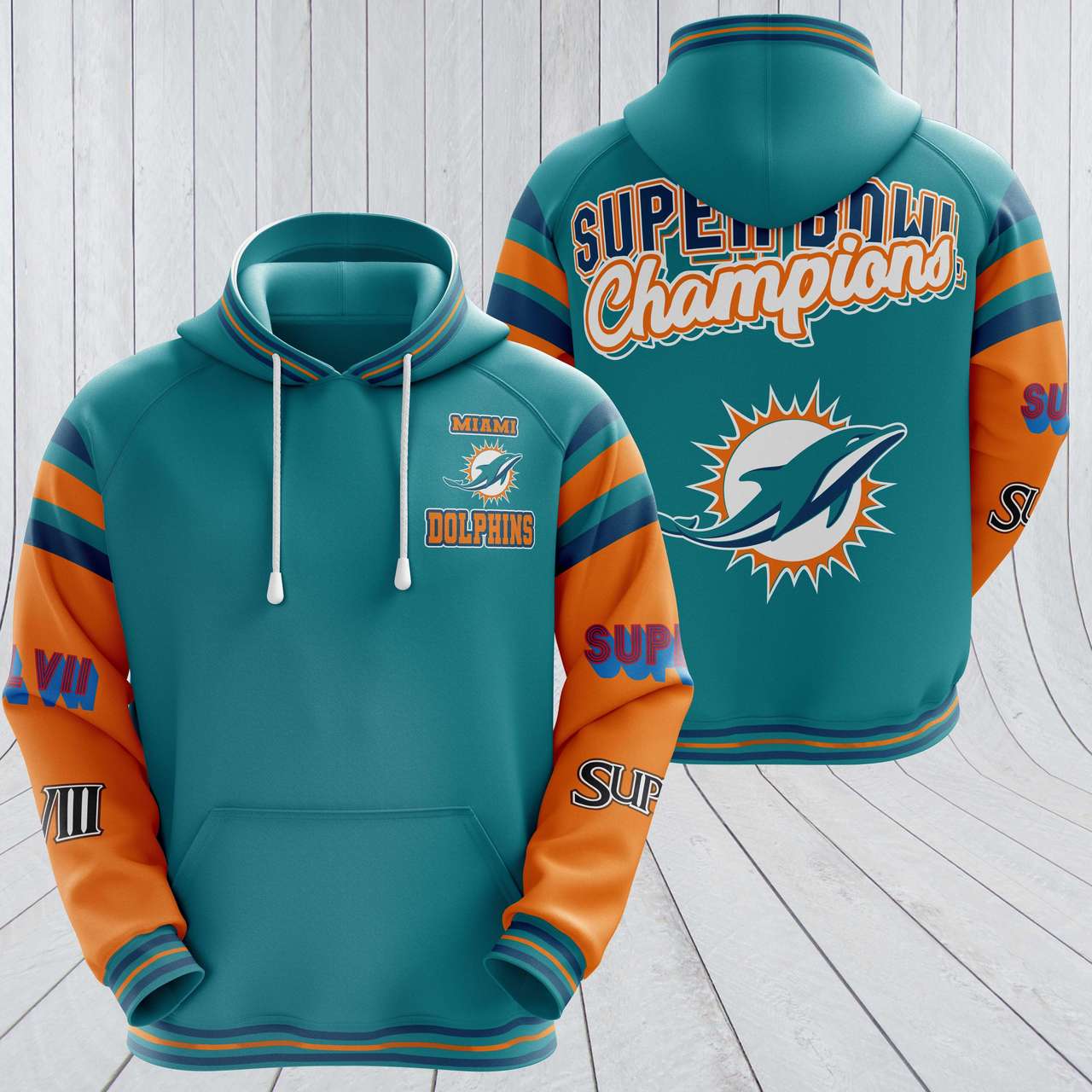 Miami Dolphins Hoodie 3D Nfl Super Bowl Champions 0