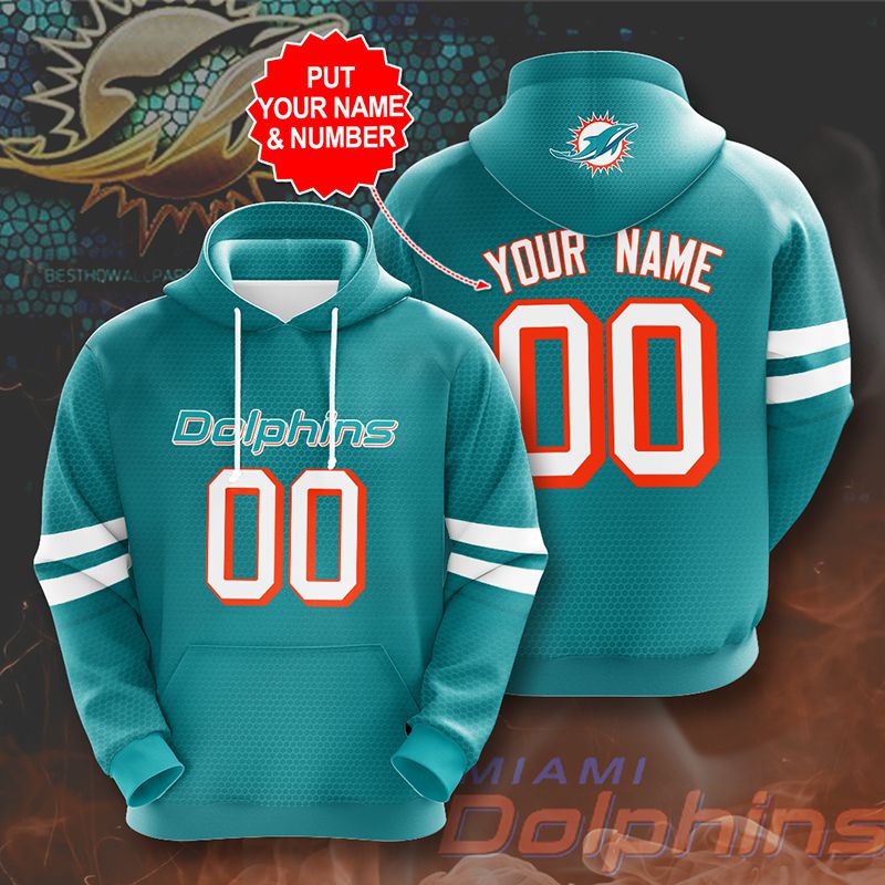 Miami Dolphins Hoodie 3D Personalized Custom Your Name 0