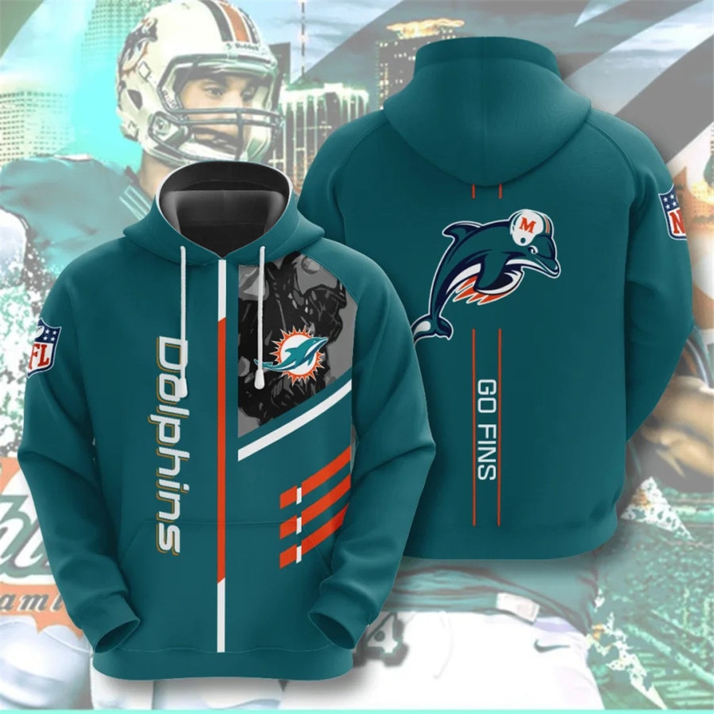 Miami Dolphins Hoodie 3D Zip Hoodie 3 Lines Graphic Gift for Fans 0