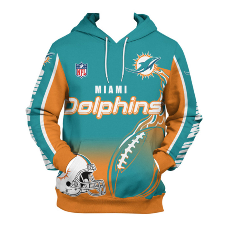 Miami Dolphins Hoodie 3D Zip Hoodie Cute Flame Balls Graphic Gifts for Fans 0