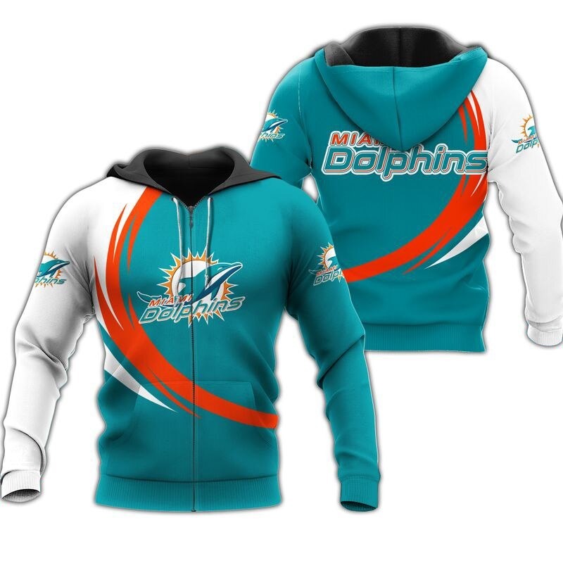 Miami Dolphins Hoodie Curve Graphic Gifts for Fans 0